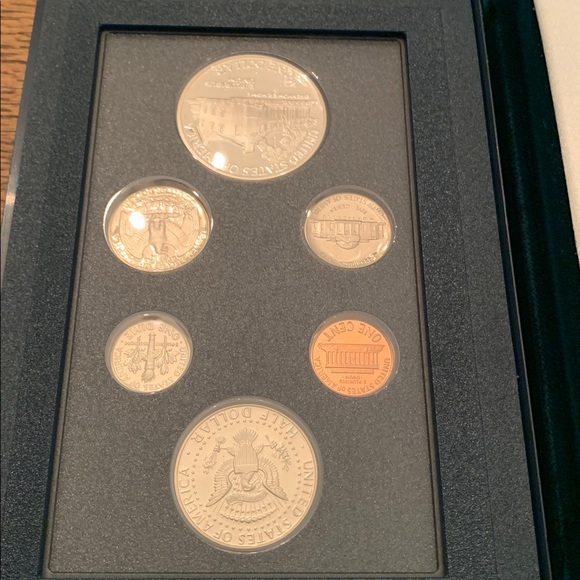 1990 US Mint Prestige coin collection box w plastic and velvet protective cover - Picture 2 of 16